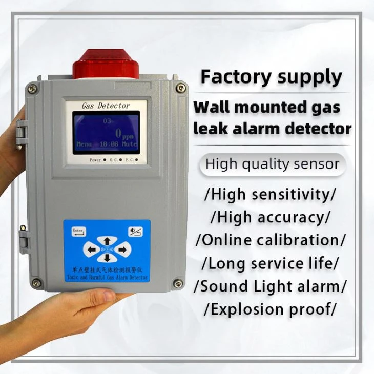 Wall-mounted hydrogen chloride HCL gas leak alarm detector